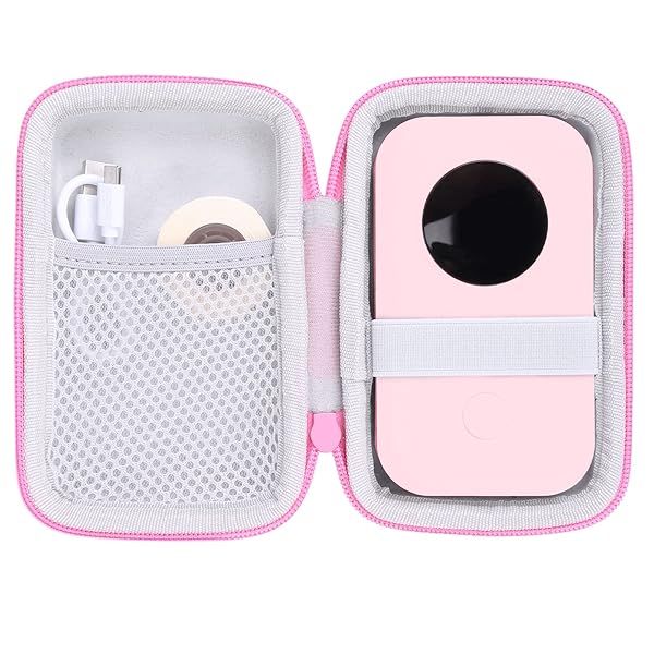 co2CREA Hard Case Replacement for Phomemo D30 D35 Label Maker Machine Portable Mini Thermal Label Printer (Pink Case)
