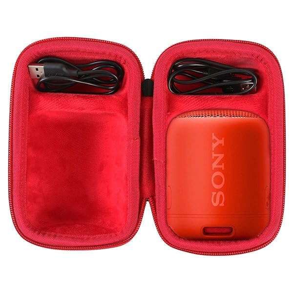 co2CREA Hard Case for Sony SRS-XB12 Bluetooth Speaker - Black & Red Replacement Case