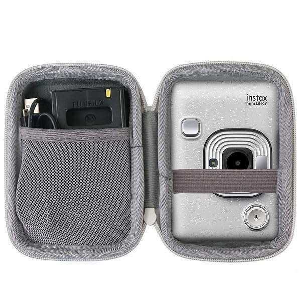 co2CREA Hard Travel Case for Fujifilm Instax Mini Liplay - Durable White Case Replacement