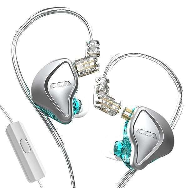 Erjigo Electrostatic Dynamic Earbuds: CCA NRA 1 In-Ear Monitors for Musicians & Audio Engineers with Detachable Cables & MIC