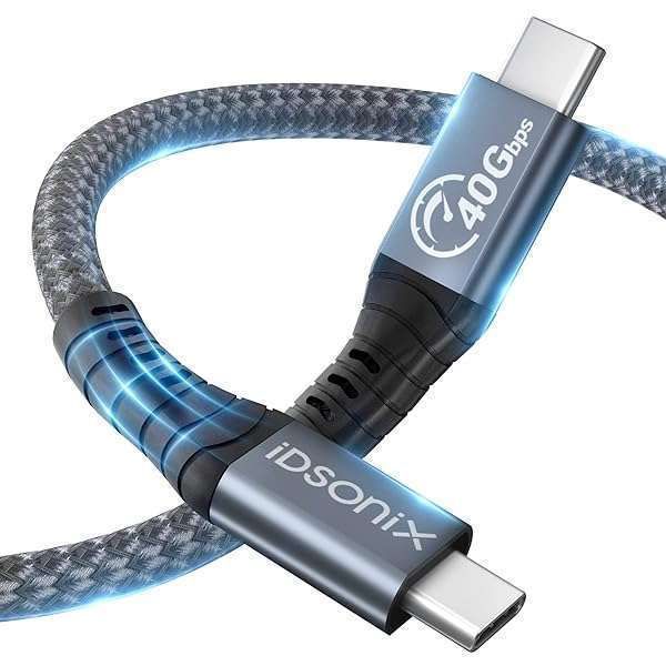 iDsonix USB 4 & Thunderbolt 4 Cable: 40Gbps Data, 8K@60Hz, PD100W Fast Charging for MacBooks & More