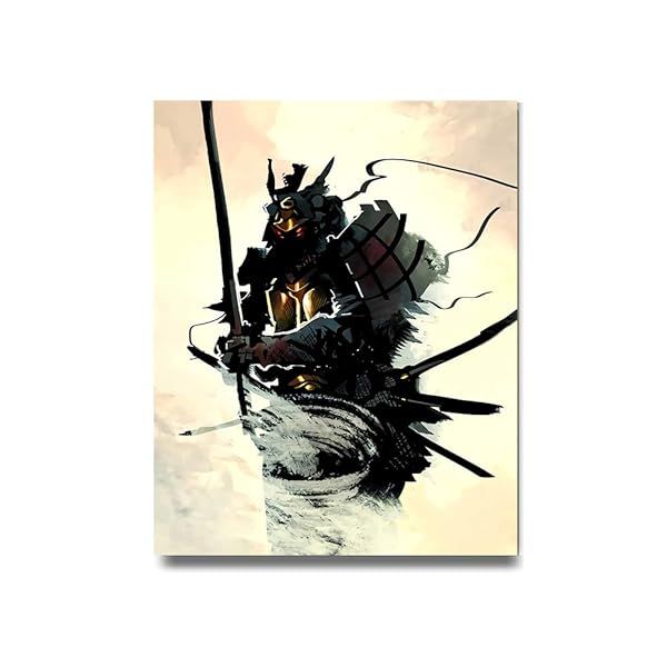 iFine Art Samurai Warrior Framed Oil Paintings - Modern Canvas Wall Art for Living Room & Bedroom Decor