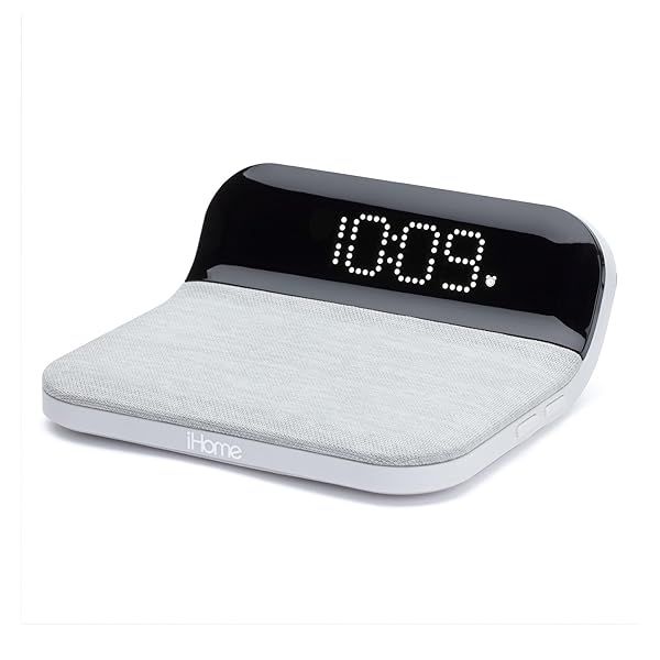 iHome iW18 Digital Alarm Clock: Dual Alarm, USB & QI Charging, Adjustable Brightness for Bedrooms