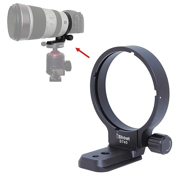 iShoot 81mm CNC Machined Tripod Mount Ring for Sony 70-400mm Lens - Arca Swiss Quick Release