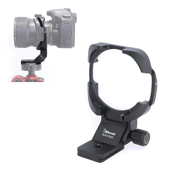 iShoot Tripod Mount Ring for Canon TS-E 17mm & 24mm Tilt-Shift Lenses - Quick Release Plate for Arca-Swiss Tripods
