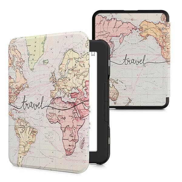 KWMobile Case for Barnes & Noble Nook Glowlight 4/4e - Stylish Travel Cover in Black/Multicolor