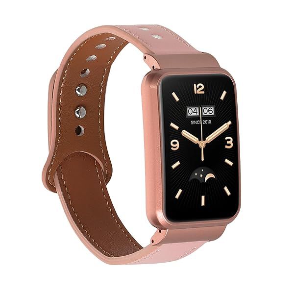 KWMobile Real Leather Watch Strap for Xiaomi Mi Band 7 Pro - Stylish Fitness Tracker Replacement Wristband