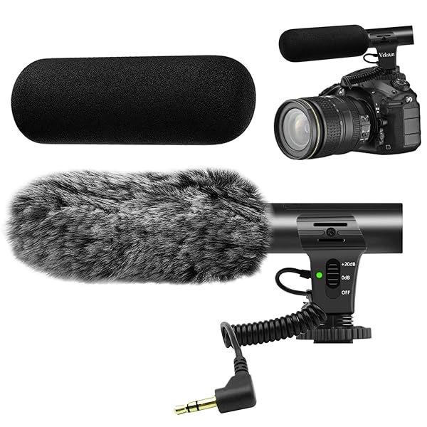 Tikysky M-1 Video Microphone: Best Shotgun Mic for DSLR Interviews - Compatible with Canon, Nikon, Sony, Fuji