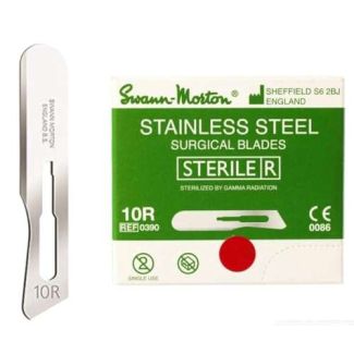 Swann-Morton #10R Sterile Surgical Blades - Stainless Steel, Individually Packed, Box of 100 for Precision Surgery