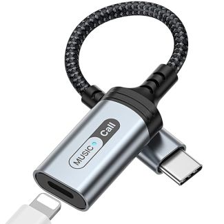 USB C to Lightning Audio Adapter for iPhone 16/15 Pro Max & iPad Pro - MFi Certified Headphone Converter