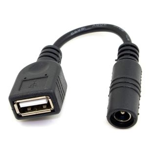 5V USB Female to DC Power Jack Adapter Cable 5.5x2.1mm for Cell Phones & Tablets - Cablecc