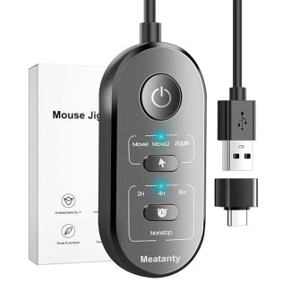 meatanty 3 in 1 Mouse Jiggler USB Mouse Mover with Timer, Separate Mode Selection and ON/Off Button, Mouse Shaker Wiggler Supports Multi-Track, Driver-Free and Plug&Play Keeps PC Active