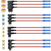 12 Pack Add a Circuit Fuse TAP - 12V Mini Automotive Fuse Adapter for Car - ATC AMP Blade Fuse Holder