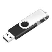 1GB EASTBULL USB Flash Drive - Swivel USB 2.0 Thumb Stick, Metal Memory Stick (Black) - Bulk Buy Available