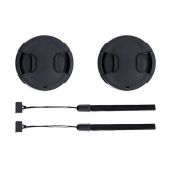49mm Front Lens Cap Cover 2-Pack for Canon EOS R100, R50, M50 & More - Deluxe Cap Keeper Included