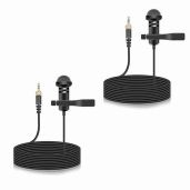 2-Pack Lavalier Microphone for Rode Wireless GO II - Omnidirectional Lapel Mic for Vlogs, Lectures & Broadcasting