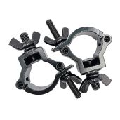 "Heavy Duty DJ Lighting Clamps 1-1/4" to 1-3/8" - 2 Pcs Aluminum Alloy for Stage Lights, 165 Lbs Capacity, Fits 32-35mm Pipe"