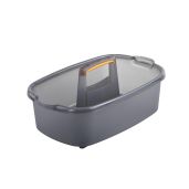 Casabella 1.85 Gallon Plastic Cleaning Caddy with Handle - Gray & Orange Multipurpose Storage Solution