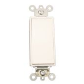 Leviton 5657-2W Decora Plus Rocker Switch: 15 Amp, 120/277V, Commercial Grade, Self-Grounding, Center OFF - White