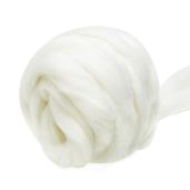 3.53oz White Wool Roving Yarn for Needle & Wet Felting | Pure Chunky Fiber Supplies for DIY Hand Spinning
