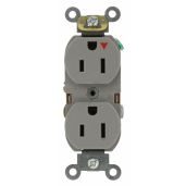 Leviton 5262-IGG 15A Industrial Duplex Receptacle - Heavy Duty Isolated Ground Gray