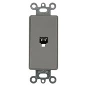 Leviton 40649-GY Decora Insert 6P4C - Gray Screw Terminals for Easy Wiring