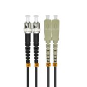 Jeirdus 150M SC to FC 10G OM3 Outdoor Armored Duplex Fiber Optic Cable Jumper - 50/125 Multimode Patch Cord (492ft)