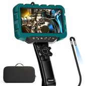 7'' IPS Articulating Borescope NIDAGE: 0.24in Endoscope Camera for Automotive Inspection - Flexible 5.3FT Fiber Optic Scope