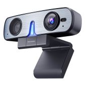 ROCWARE RC08 2K Autofocus Webcam with Noise Reduction Mic & Harman Speaker for Zoom/Teams - Perfect for Low Light Conditions