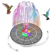 Upgrade Your Garden with AISITIN 3.5W Solar Fountain: 6 Nozzles & 3000mAh Pump for Birdbaths & Pools