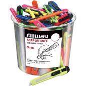 ALLWAY K13-50 Neon Retractable 9mm Snap-Off Knife - 50 Pack for Precision Cutting