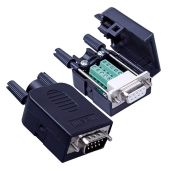 ANMBEST 2PCS DB9 Solderless RS232 Male Adapter Connector with Case & Bolts - Perfect for Serial Port Projects