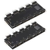 ASHATA 10-Channel RGB Hub for PC: Enhance Your Desktop with RGB Fan Extension & LED Splitter (12V 4-Pin)