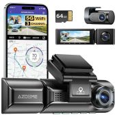 AZDOME M550 Pro 5G WiFi Dash Cam: 4K+1080P Dual Camera, GPS, Night Vision & 64GB Card - Ultimate Car Security!