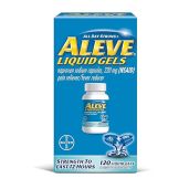 Fast Pain Relief with Aleve Liquid Capsules 220 mg - Naproxen Sodium NSAID, 120 Count for Effective Fever Reduction