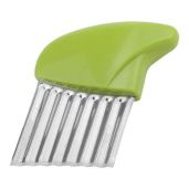 Antrader Stainless Steel Crinkle Cutter - Perfect Potato & Vegetable Slicer in Green | Fast & Easy French Fry Prep
