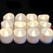 Anziner Flameless LED Tealight Candles with Timer - 12 Pack Warm White Votive for Home Decor