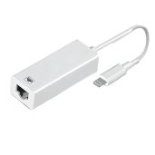Lightning to Ethernet Adapter for iPhone & iPad - 100Mbps RJ45 Network Cable, Plug & Play Compatibility