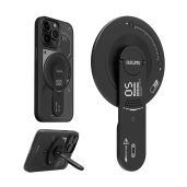 Aulumu G05 for MagSafe Stand Grip | Removable 360° Adjustable Phone Kickstand with Box Opener | Compatible with MagSafe for iPhone 16/15/14/13/12 Series - Black