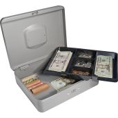 Secure Your Cash: BARSKA 12-Inch Gray Cash Box with Combination Lock - Perfect for Home & Business