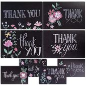 Floral Baby Nest Thank You Cards with Envelopes - 48 Vibrant Chalkboard Designs