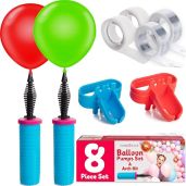 Balloon Pump & Arch Kit: Dual Action Inflator, 32Ft Strip & 200 Glue Dots - Perfect for Parties!