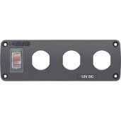 Blue Sea Systems 4367 Water-Resistant Accessory Panel with 15A Circuit Breaker & 3 Blank Apertures - Durable Marine Solution