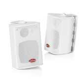 Boss Audio MR4.3W 200W 3-Way Marine 4-Inch Speakers - Enclosed White System for Superior Sound