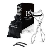 Brilliant Beauty Eyelash Curler - Award-Winning, No Pinching, Includes Satin Bag & Refill Pads for Gorgeous Lashes in Seconds!