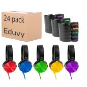 24 Pack Durable Wired Classroom Headphones for Students - Essential Teacher Supplies in Mixed Colors