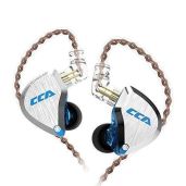 CCA C12 In-Ear Monitors: 5BA+1DD HiFi Bass Earbuds with Noise Cancelling & Detachable Cable - Zinc Alloy, Blue