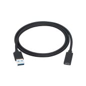 CERRXIAN USB 3.0 Type A to Type C Female Adapter - 3ft Connector Converter (Black)