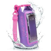 Case-Mate Purple Paradise Mini Waterproof Bucket Bag | IP68 Roll Top Dry Bag for Phones | Ideal for Swimming, Kayaking & Travel