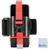 Adjustable Cell Phone Armband for Running & Exercise - Red Workout Holder with Lanyard & Microfiber Cloth
